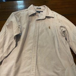 Ralph Lauren Blue and White Stripe Polo